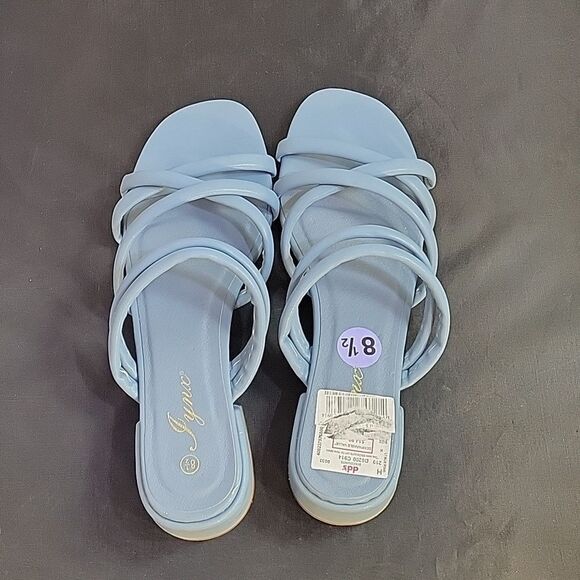 BRAND NEW LYNX LOW BLOCK HEEL SQUARE TOE CRISSCROSS MULTI-STRAP SANDAL - Picture 5 of 16